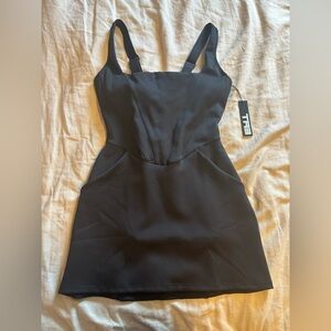 TA3 Squarey Swim Dress Black Medium